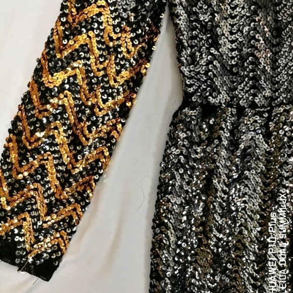 EXCLUSIVE 90s Vintage Hero Chevron Striped Sequins Dress at theStyleMinr.com - Picture 12 of 13